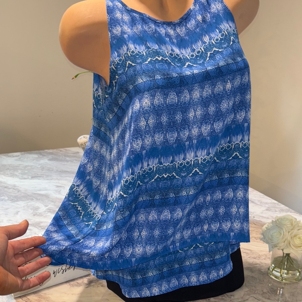 Zac & Rachel Blue Boxy Sleeveless Tank Top